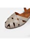 Large Size Women's Khaki Leather Sandals 41-42-43-44-Mink Leather - 7