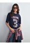 Crew Neck Printed Oversize Women's T-Shirt