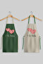 Ays Home Cream Green Set of 2 Kitchen Aprons - 3