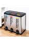 Stainless Steel Finger Print Proof Step Garbage Bin with Pedal 60 Ltr. (20Ltr x 3 Compartment)