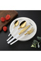 4-Piece Stainless Steel Cutlery Set White/Gold - 4