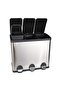 Stainless Steel Finger Print Proof Step Garbage Bin with Pedal 60 Ltr. (20Ltr x 3 Compartment) - 5