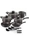 Paris 14 Pieces Graphite Aluminum Cookware Set with Interior and Exterior Starflon Max No
