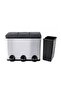 Stainless Steel Finger Print Proof Step Garbage Bin with Pedal 60 Ltr. (20Ltr x 3 Compartment) - 3