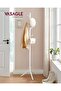 Solid Wood Tree Coat Rack with 8 Hooks 175cm White - 4