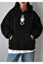 Squeaky Cat Front Printed Basic Oversize Seasonal/Winter Hooded Women's Sweatshirt - Hoodie