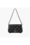 Quilted Shoulder Bag with Chain Accented Strap and Flap Closure