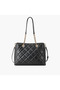 حقيبة توت مبطنة بمقبض مزدوج وإغلاق بزر