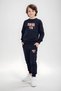 Round Neck Game on Printed Detail Boy's Tracksuit Set