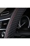 PU Leather Universal Car Steering Wheel Cover, 15in or 38cm (Black) - 2