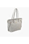 Monogram Print Tote Bag with Detachable Strap and Zip Closure - 3