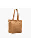 Corduroy Tote Bag with Double Handle and Zip Closure - 4