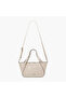 Solid Tote Bag with Detachable Strap and Zip Closure - 3