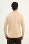 Plain Slim Fit Crew Neck Long Sleeve Men's T-Shirt Dark Beige - 36839.24K - 3