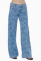 Paisley Patterned Wide Leg Jeans - 3