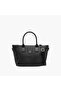 Textured Tote Bag with Double Handles and Zip Closure