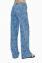 Paisley Patterned Wide Leg Jeans - 4