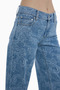 Paisley Patterned Wide Leg Jeans - 5