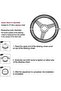 PU Leather Universal Car Steering Wheel Cover, 15in or 38cm (Black)