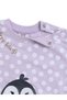 Baby Girl Penguin Appliqué Fleece Tracksuit – Lilac Polka-Dot 2-Piece Set - 6