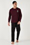 Plaid Regular Fit High Waist Pocket Crew Neck Pajama Set Men's Pajama Set 6574002 - 4