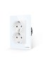 Double Socket with Glass Frame for Simple Box (White)