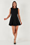 Regular Fit Crew Neck Flared Mini Length Evening Dress Dress 6525647 - 2