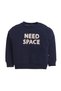 Baby Boys “Need Space” Fleece Tracksuit – Navy & Cream 2-Piece Set - 3