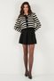 Striped Oversize Fit Crew Neck Button Crop Knitwear Cardigan Cardigan 4615567 - 4