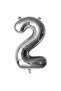2 Year Old Silver Number Balloon Birthday Party Set Silver Color Number Chrome Balloon Happy Birthday Text - 5