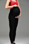 Black Adjustable Waist Maternity Leggings