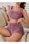 Women's Plush Tank Top and Shorts Set - 4