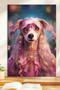 1 Piece of Pink Renaissance Reflecting Dogthemed Wooden Look Mdf Table
