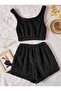 Women's Plush Tank Top and Shorts Set - 3
