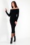 Premium Ribbed Carmen Collar Slim Fit Midi Length Knitwear Dress Dress 680El00033 - 6