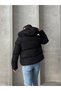 Women’s Black Hooded Puffer Jacket - 5