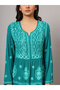 Hand Embroidered Lucknowi Chikankari Rayon Jalabiya-AL3935 - 6