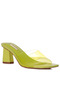 Women Lime Clear Strap Slip On Sandal - 2