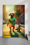 1 Dinosaur Roaming Dog Themed Wooden Look Mdf Table - 2