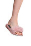 Women's Feathered Dowry Gift House Slippers Vr.G01.80C.Y01