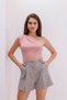 Fundachoosesxgenius Women's Pleated Shorts No Show Laminated Women's Shorts Pleated-Shorts - 4