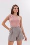 Fundachoosesxgenius Women's Pleated Shorts No Show Laminated Women's Shorts Pleated-Shorts - 3