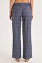 Women's Relax Fit Relaxed Cut Elastic Waist Tie Patterned Pants - 7