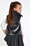 Girl's Gray Fur Vest - 3