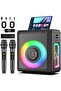 Karaoke Machine, Portable Bluetooth 5.3 Speaker with 2 Wireless Microphones for Adults - 2