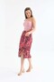 Women's Pink Printed Wrap High Waist Midi Skirt - 6