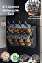 1124 8-Piece Countertop Hanging Stand Adhesive Spice Rack Set with Slide and Spoon Lid and Label