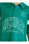 Boys Dark Green Printed Polo T-Shirt - 3