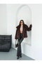 Amaya Bitter Brown Shawl Collar Women's Coat Comfortable Fit Inner Lined Premium Quality Zr Fur Coat - 4