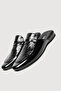 Men's Artificial Shiny Black Patent Leather House Slippers Groom Gift Vr.Gc.03.T65.Y09 - 4
